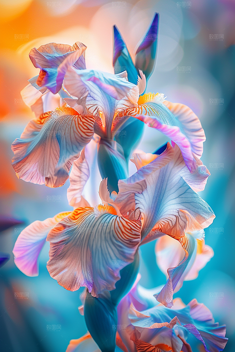 鸢尾花特写紫色素材