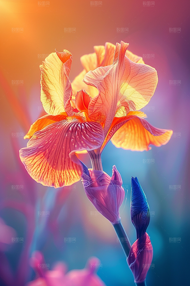 鸢尾花紫色自然素材