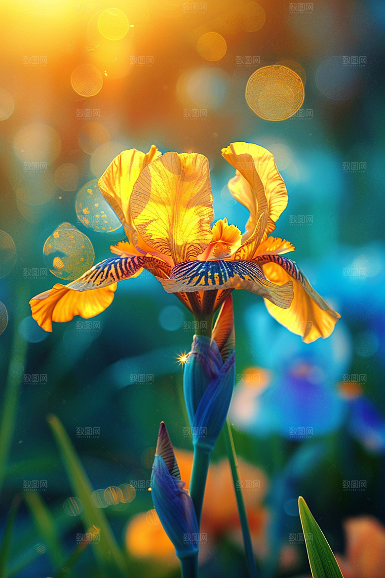 鸢尾花特写植物素材