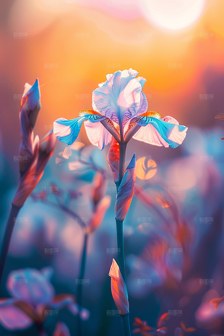 鸢尾花花朵特写素材
