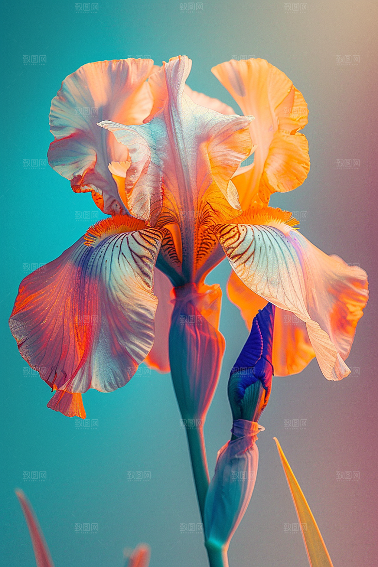 鸢尾花浪漫花朵素材
