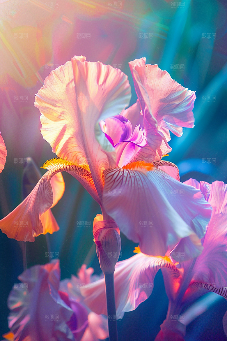鸢尾花花卉紫色素材