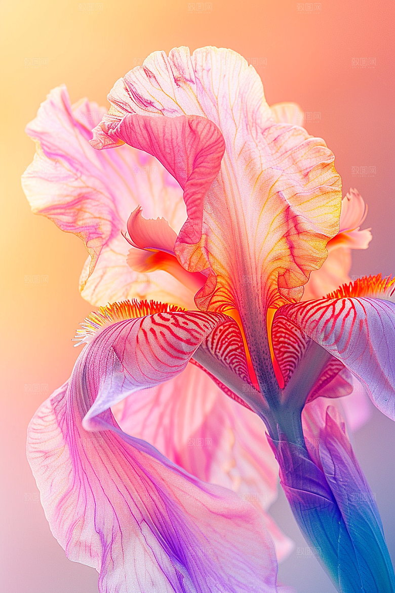 鸢尾花油画风高清素材