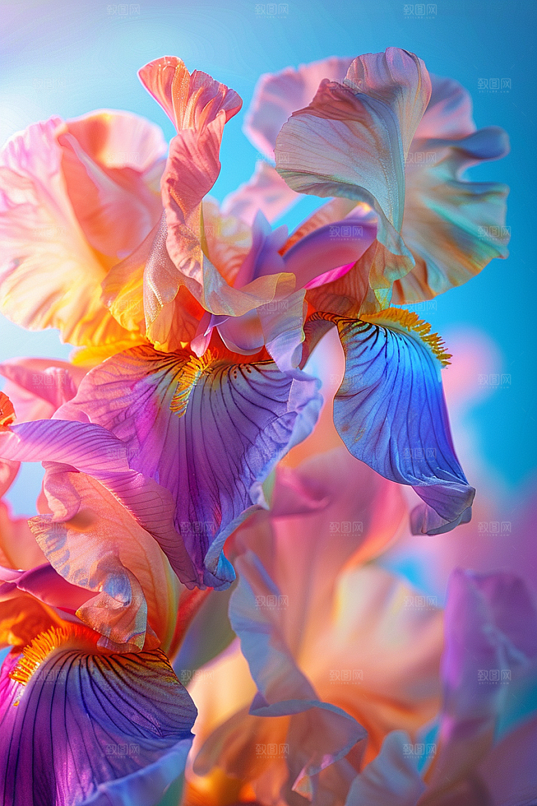 鸢尾花花朵特写素材