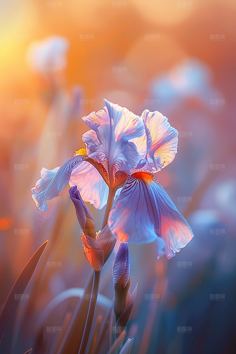 鸢尾花花卉紫色素材