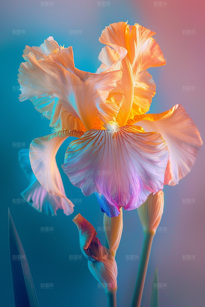 鸢尾花花卉紫色素材