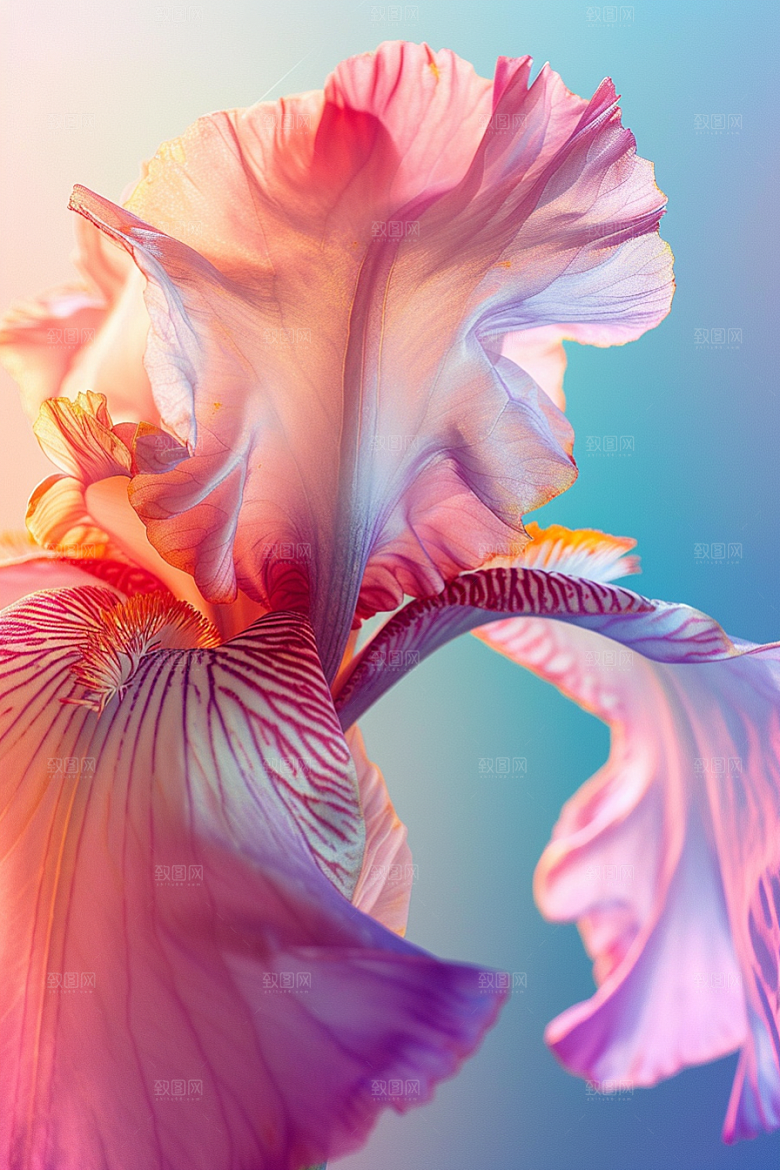 鸢尾花自然油画风素材