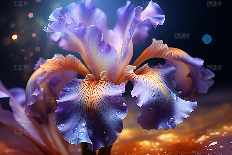 鸢尾花花朵紫色素材