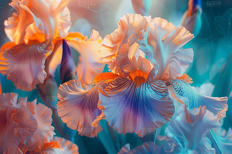 鸢尾花特写清新素材