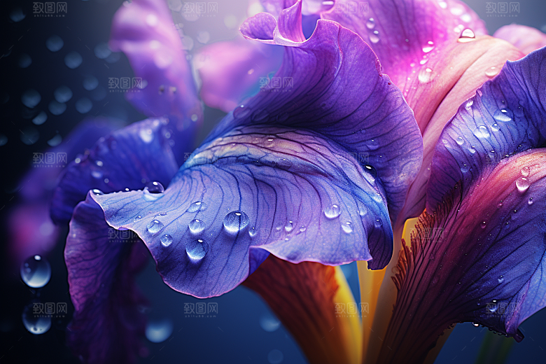鸢尾花花朵紫色素材