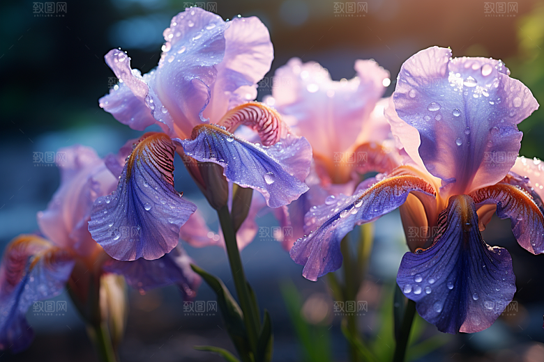 鸢尾花花卉紫色素材