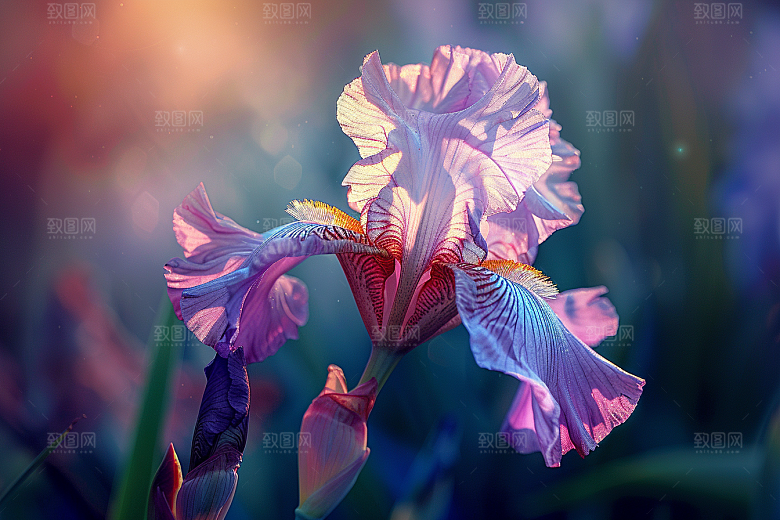 鸢尾花花朵特写素材