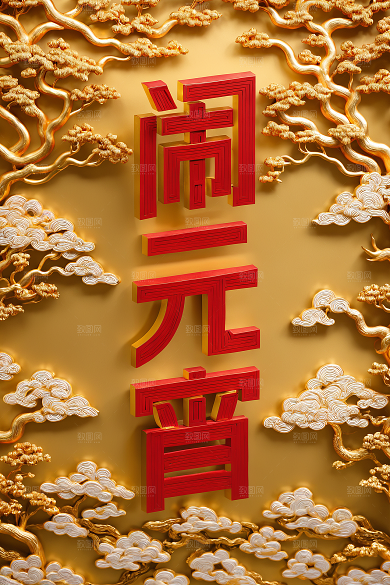 元宵节高清立体艺术字