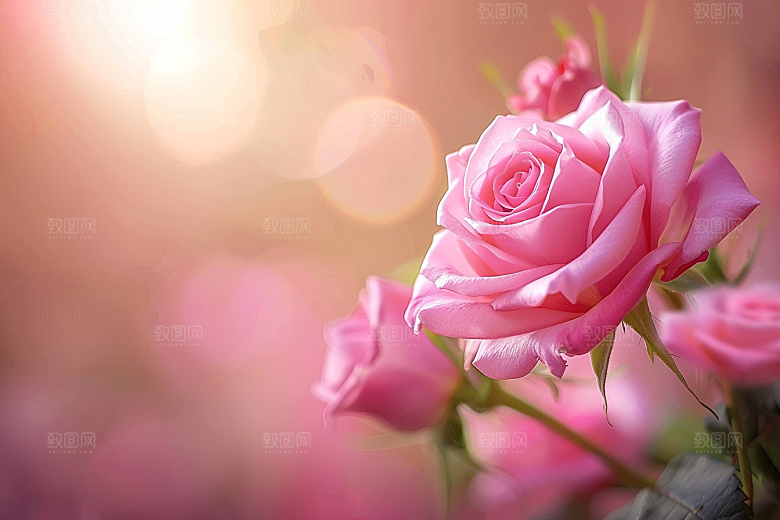 月季花花卉彩色素材