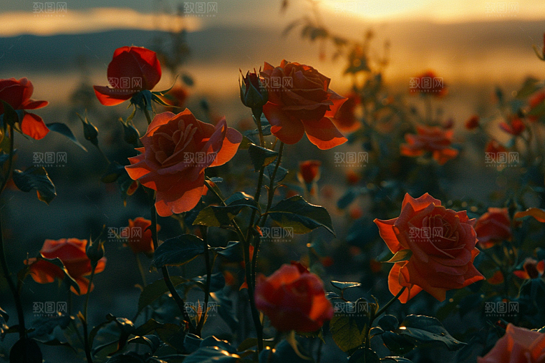 月季花唯美彩色素材