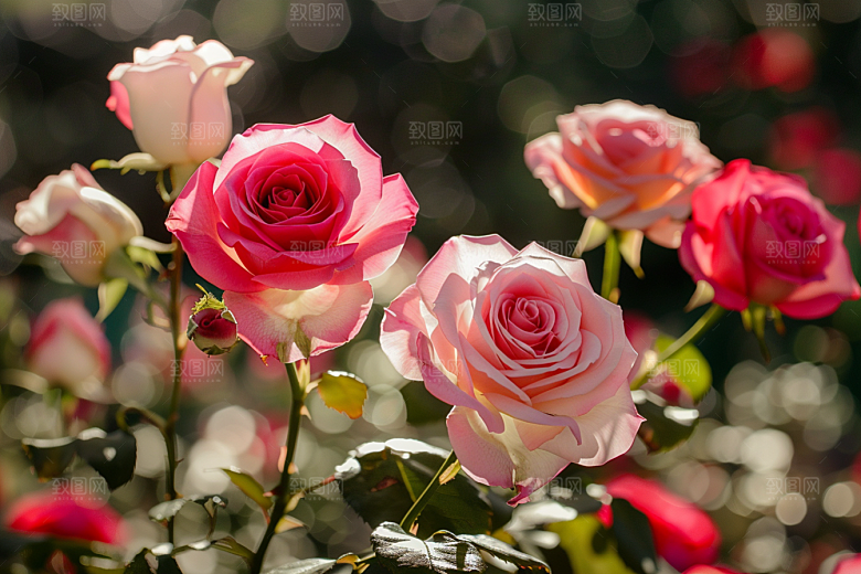 月季花花卉彩色素材