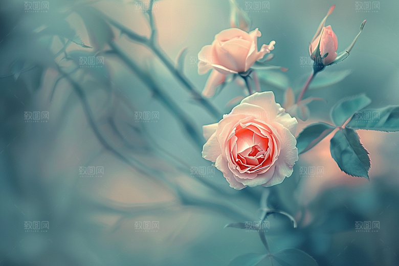 月季花藤月花朵素材