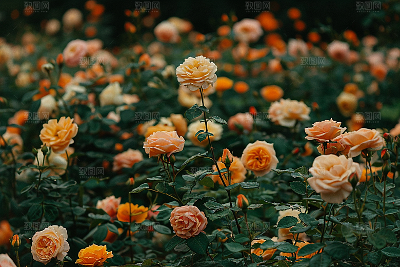 月季花彩色藤月素材
