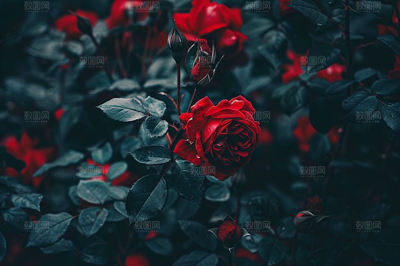 月季花花卉彩色素材