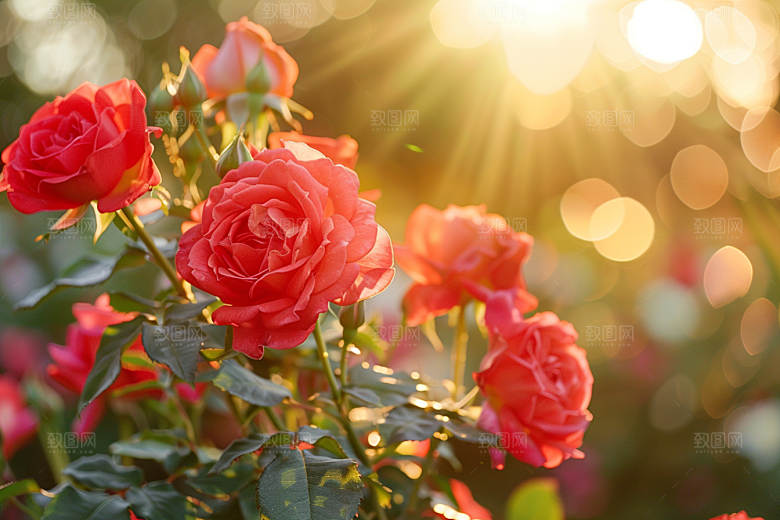 月季花唯美藤月素材