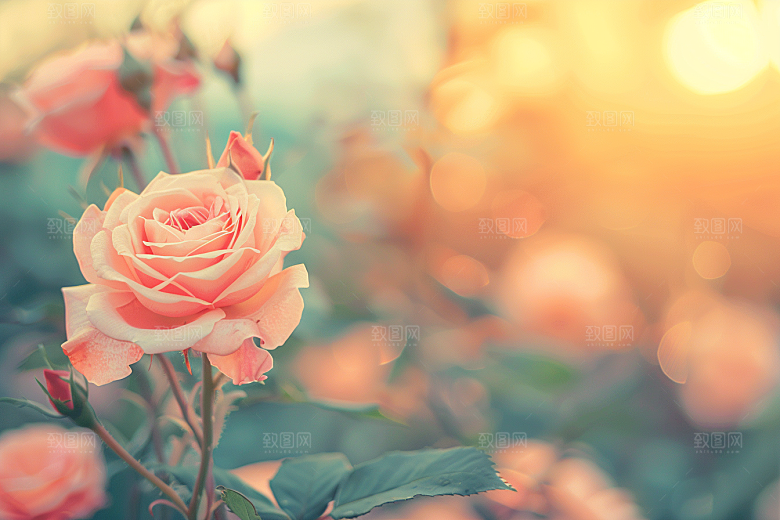 月季花藤月欧月素材