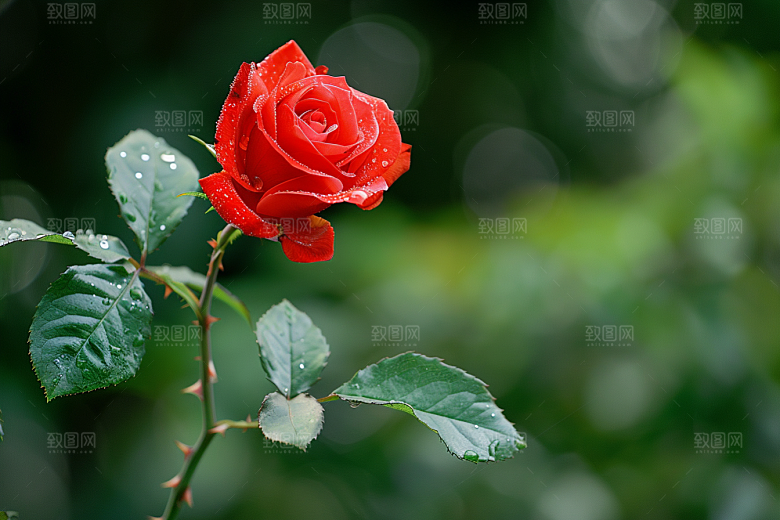 月季花藤月彩色素材