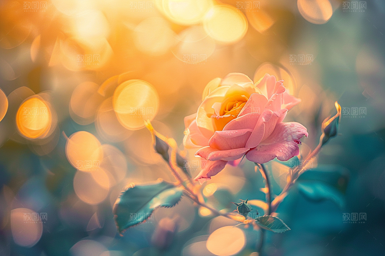 月季花唯美藤月素材