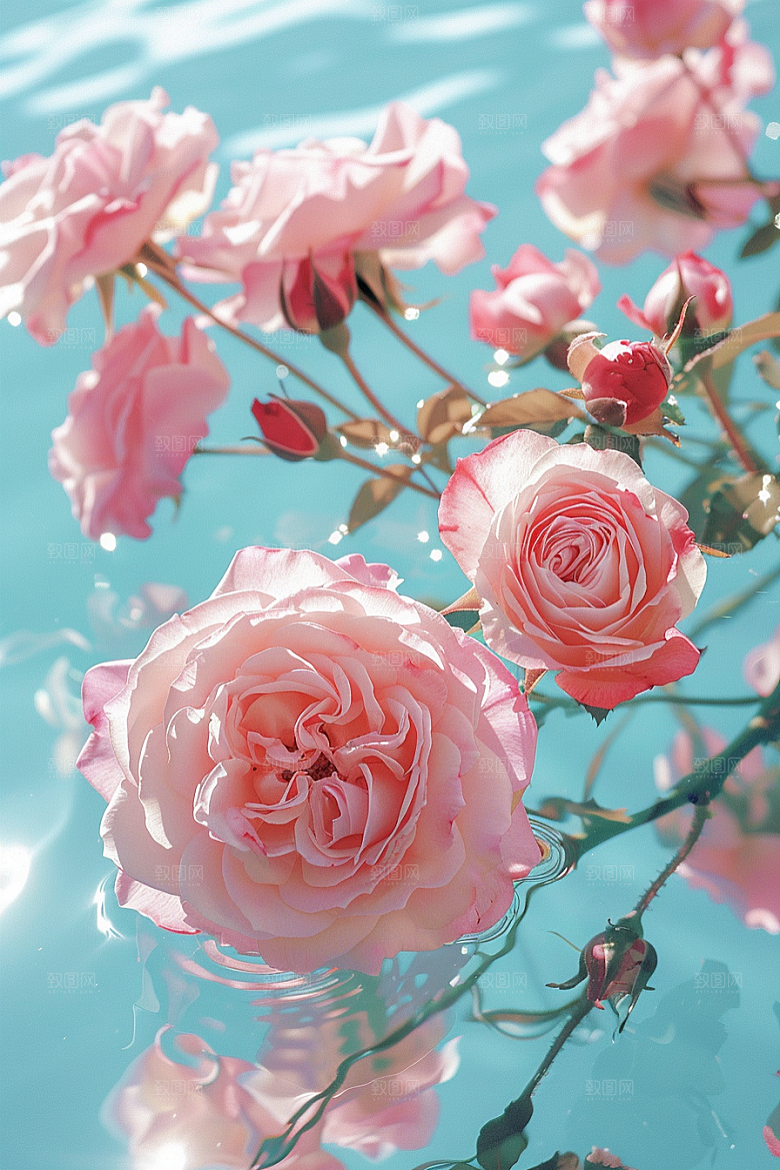 月季花唯美花朵素材