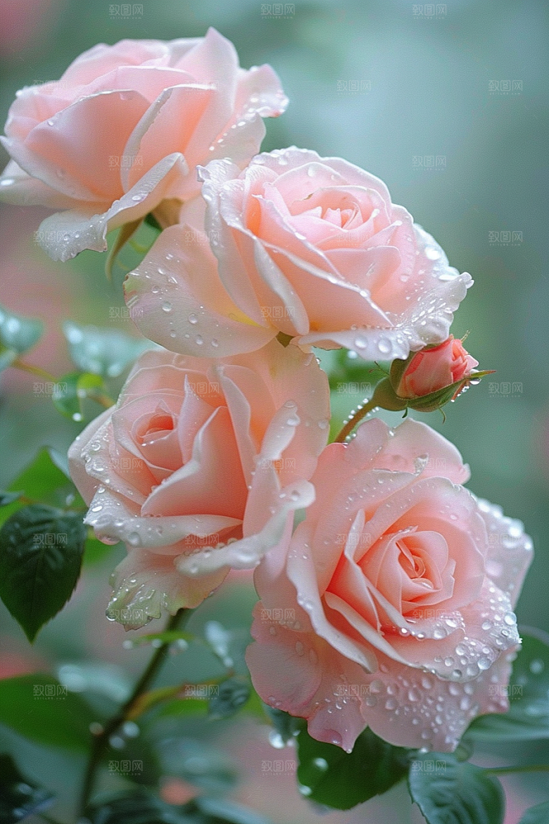 月季花彩色藤月素材