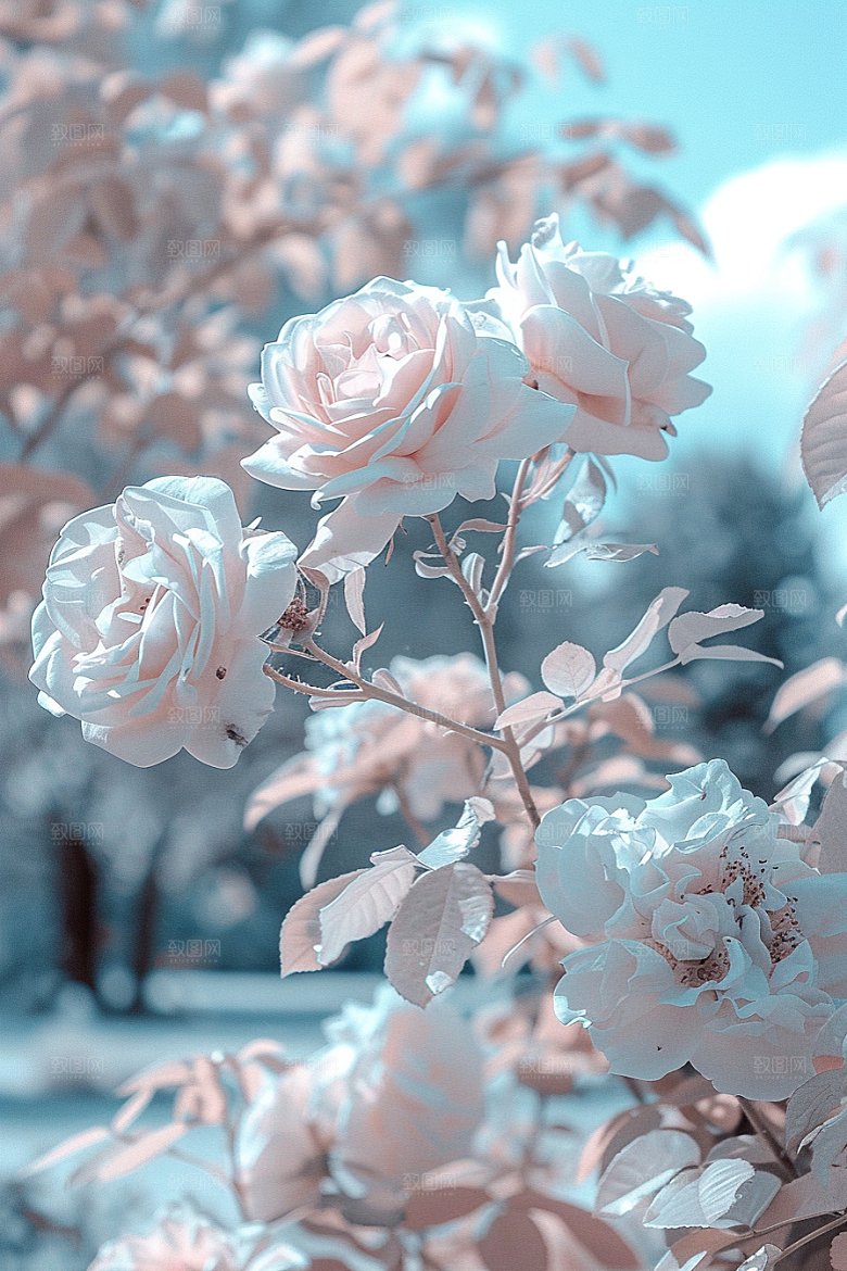 月季花彩色花卉素材