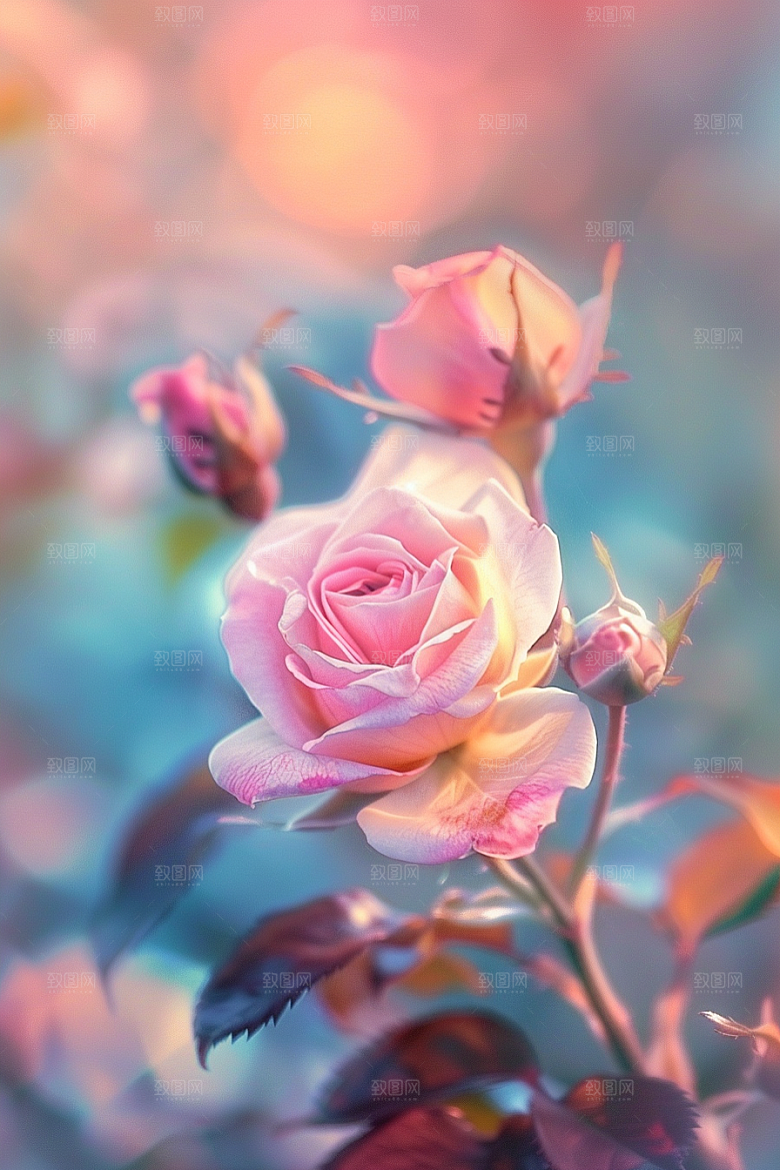 月季花唯美高清素材