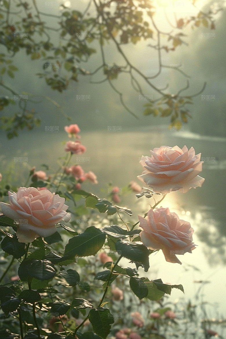 月季花藤月欧月素材