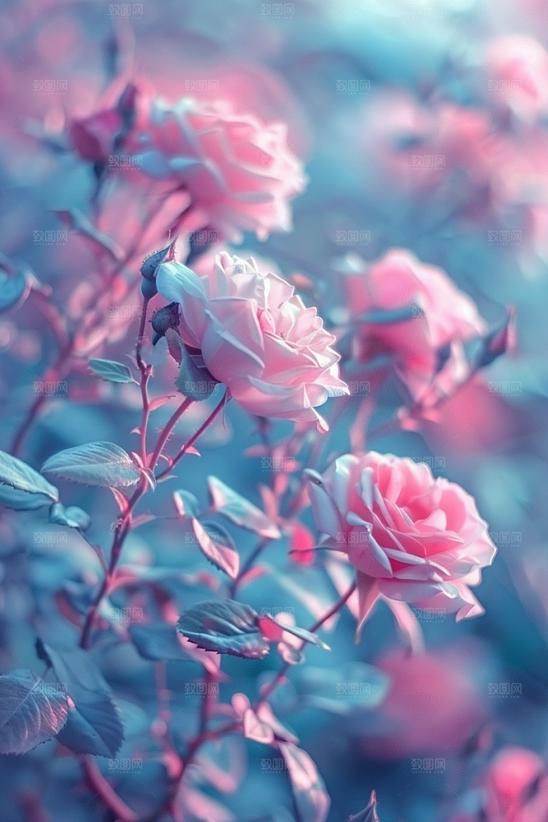 月季花彩色玫瑰素材
