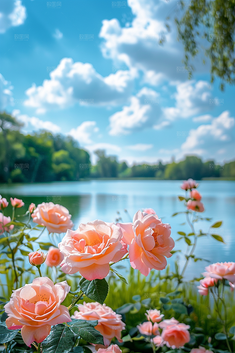 月季花花朵彩色素材