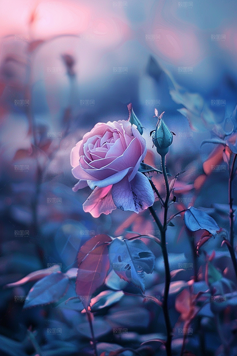 月季花蔷薇藤月素材
