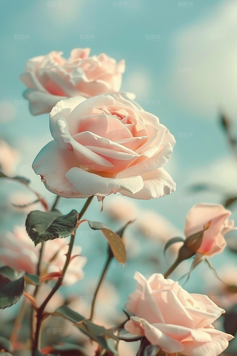月季花玫瑰藤月素材