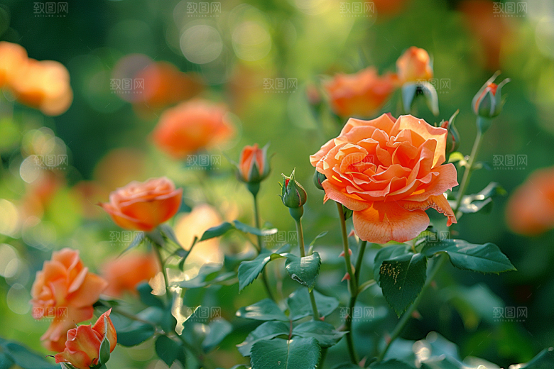 月季花花卉彩色素材