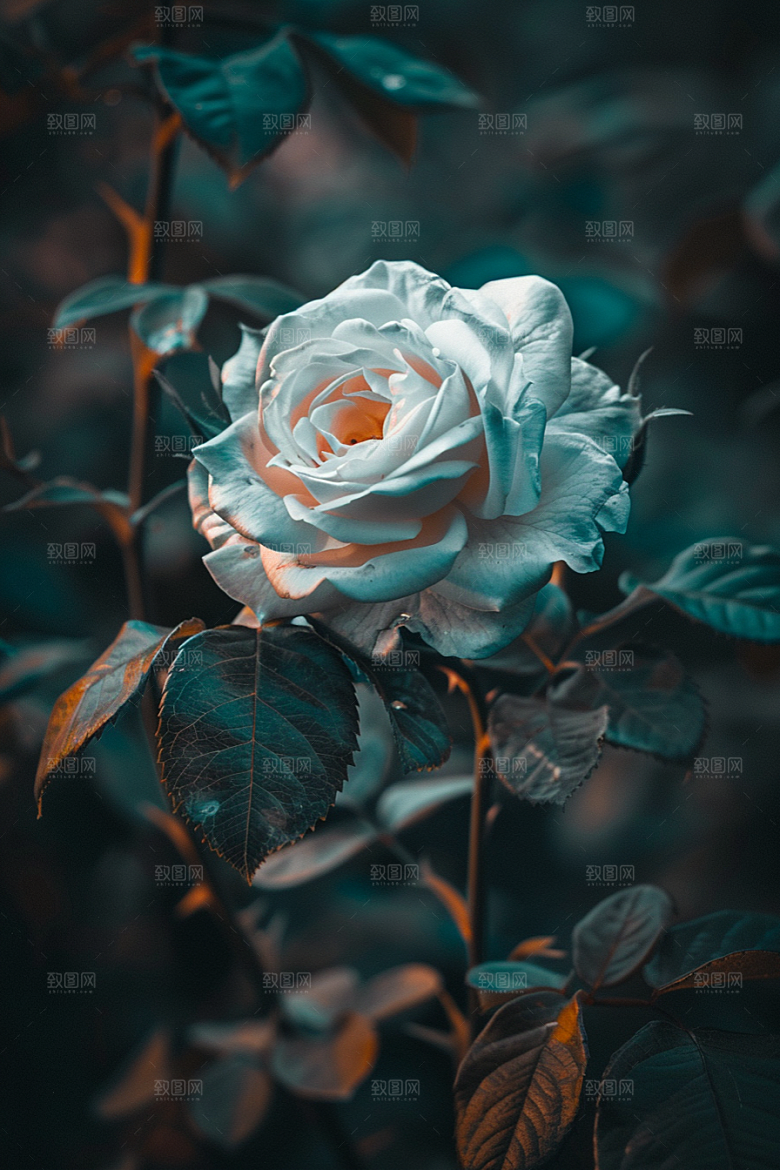 月季花彩色藤月素材