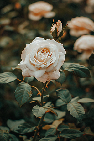 月季花藤月唯美素材