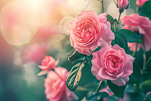 月季花唯美藤月素材