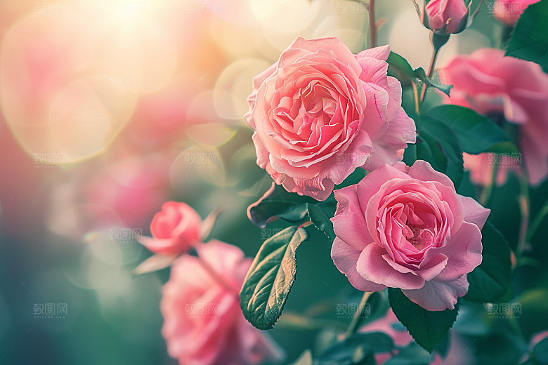 月季花唯美藤月素材