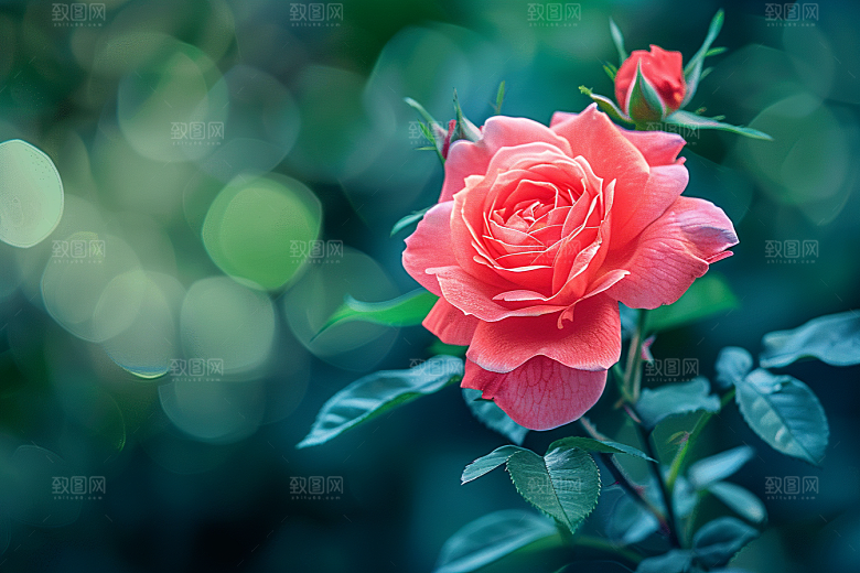 月季花花卉彩色素材