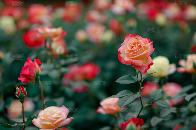 月季花蔷薇唯美素材