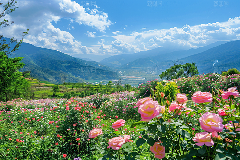 月季花玫瑰花卉素材