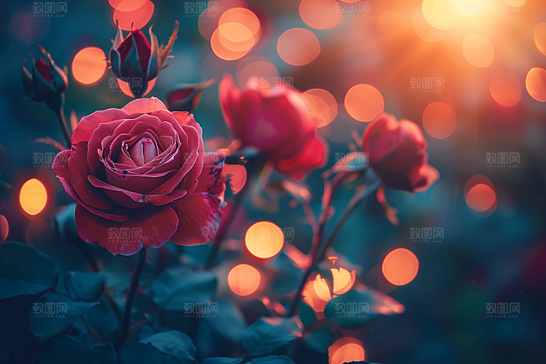 月季花玫瑰彩色素材