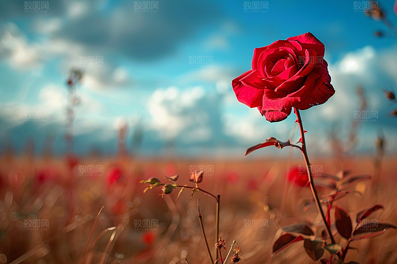 月季花彩色唯美素材
