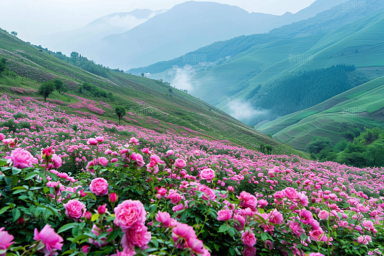 月季花彩色花朵素材