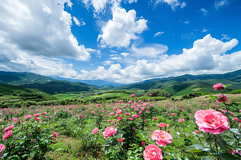 月季花彩色花卉素材