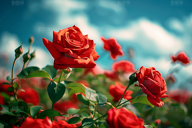 月季花彩色唯美素材