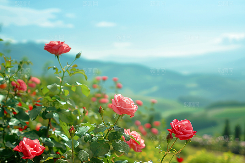 月季花花朵欧月素材
